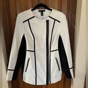 Inc international concepts faux leather trim Moto jacket blazer, size XS